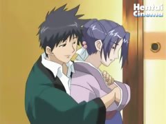 Hentai slave lets her master to touch her body and fuck her