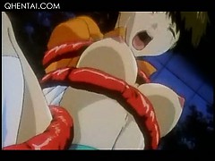 Teen hentai doll gets tight snatch fucked by monster