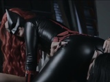 Nasty latex babes in Justice League porn parody movie