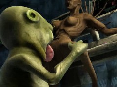 3D alien licks and fucks a sexy monster vixen
